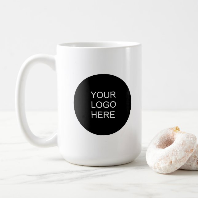 Mug Modern Minimalist Upload Your Business Logo (Avec donut)