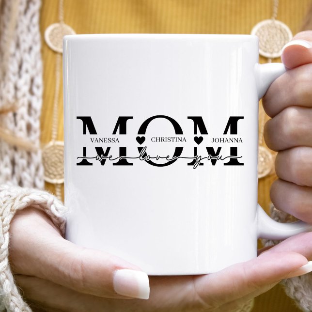Mug Modern Mom Kids Names Mother's Day (Créateur téléchargé)