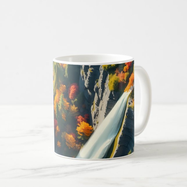 Mug Modern Navy & Gold Abstract Mountain Peak – Luxury (Devant droit)