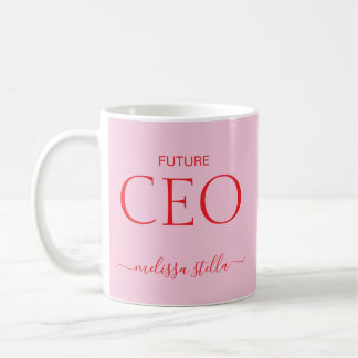 Mug Modern Pink Future CEO Name | Girly Gift