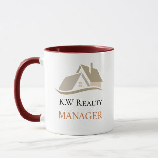 Mug Modern Real Estate white and gold custom logo 