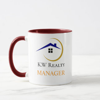 Mug Modern Real Estate white and gold custom logo 