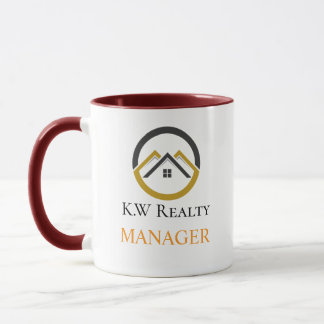 Mug Modern Real Estate white and gold custom logo 
