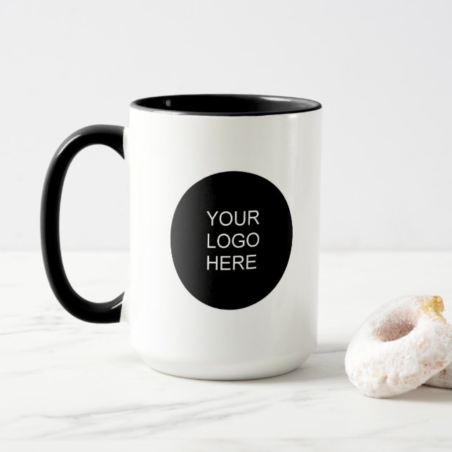 Mug Modern Simple Upload Your Business Logo Combo (Avec donut)