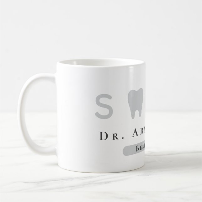 Mug Modern Tooth Icon Professional Meilleur Dentiste (Gauche)