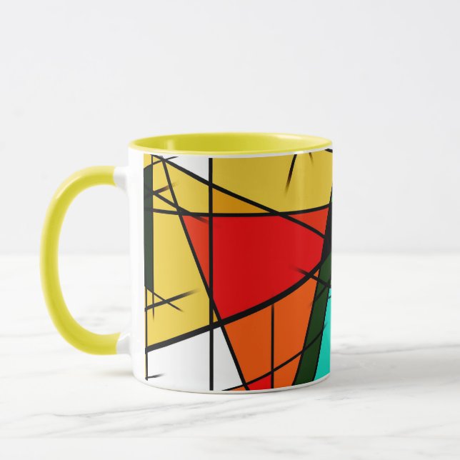 Mug Modern Triangle Colorful Geometric  (Gauche)