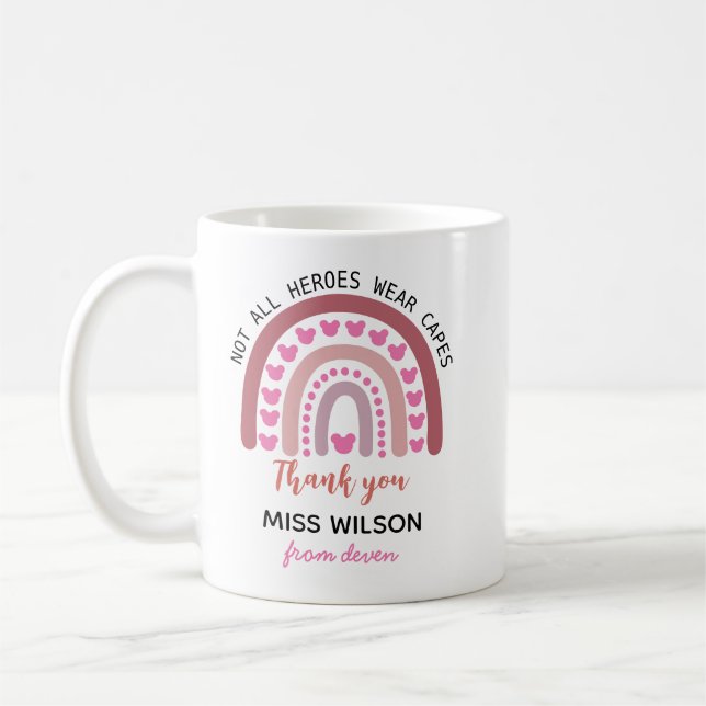 Mug Modern watercolor rainbow teacher thank you  (Gauche)