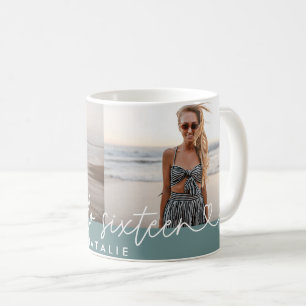 Mug Moderne 16e anniversaire simple élégant script élé