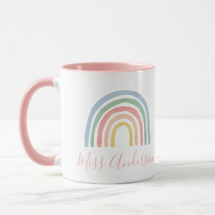 Mug Moderne aquarelle arc-en-ciel professeur merci cad