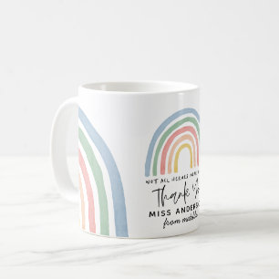 Mug Moderne aquarelle arc-en-ciel professeur merci cad