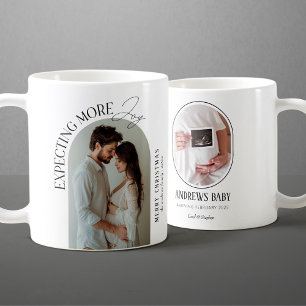 Mug Moderne Attend avec Joie Bébé Photo Noël