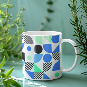 Mug Moderne bleu vert menthe géométrique