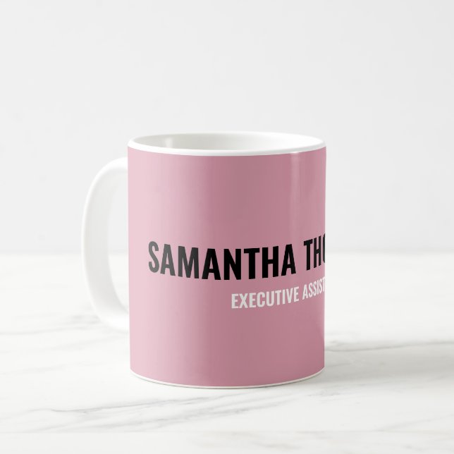 Mug Moderne Chic rose, blanc et noir (Devant gauche)