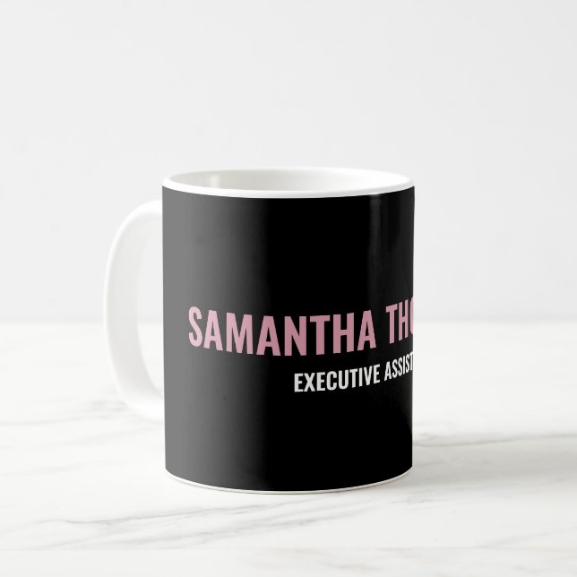 Mug Moderne Chic rose, blanc et noir (Devant gauche)