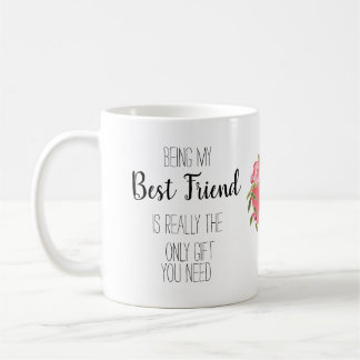 Mug Moderne, coeur floral meilleur ami banter drôle