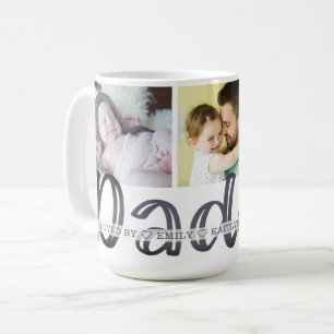 Mug Moderne Cute DADDY 3 Photo personnalisée