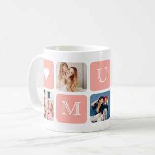 Mug moderne de 5 photos "maman"