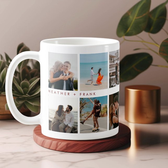 Mug Moderne Élégant Chic Script Photos Saint-Valentin (Créateur téléchargé)