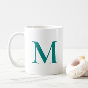 Mug Moderne Élégant initial Monogramme Modèle Turquois