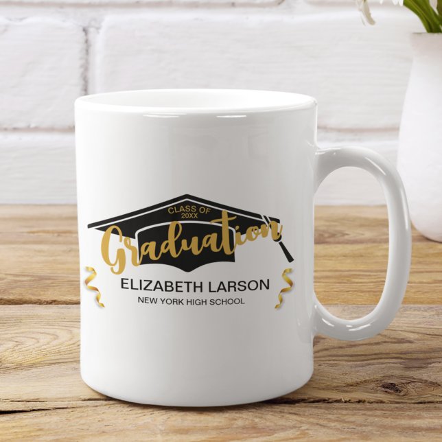 Mug Moderne Elegant Senior Golden Black (Créateur téléchargé)