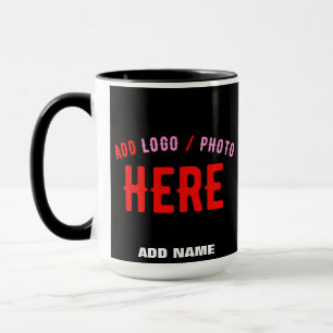 MUG MODERNE ET MODERNE PERSONNALISABLE NOIR VÉRIFIÉ