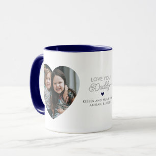 Mug Moderne "Je t'aime Papa/Daddy" 2 Photos en forme d