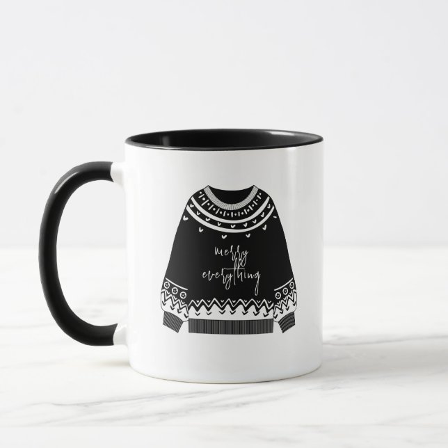 Mug Moderne Joyeux Tout Jeu de Noël (Gauche)