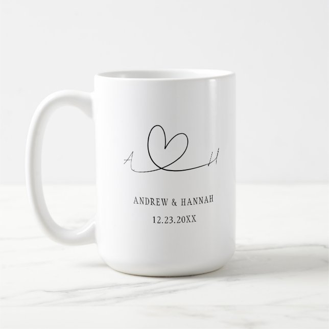 Mug Moderne M. Mme Mariage Custom Bride and Groom Cade (Gauche)