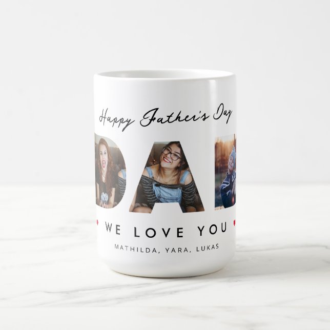 Mug Moderne Meilleur Papa Jamais Fête des pères 3 Phot (Centre)