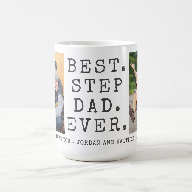 Mug Moderne MEILLEUR STEPDAD JAMAIS 2 Photos Personnal (Centre)
