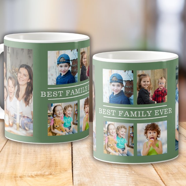 Mug Moderne Meilleure famille Ever 6 photo Collage ver (Créateur téléchargé)