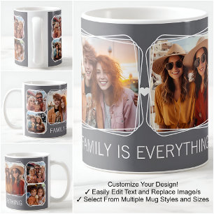 Mug Moderne Mémoire 6 Photos Gabarit de collage Gris C