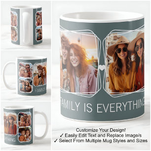 Mug Moderne Mémoire 6 Photos Gabarit de collage Gris C