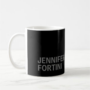 Mug Moderne minimaliste Ajoutez Votre Nom Gris Noir
