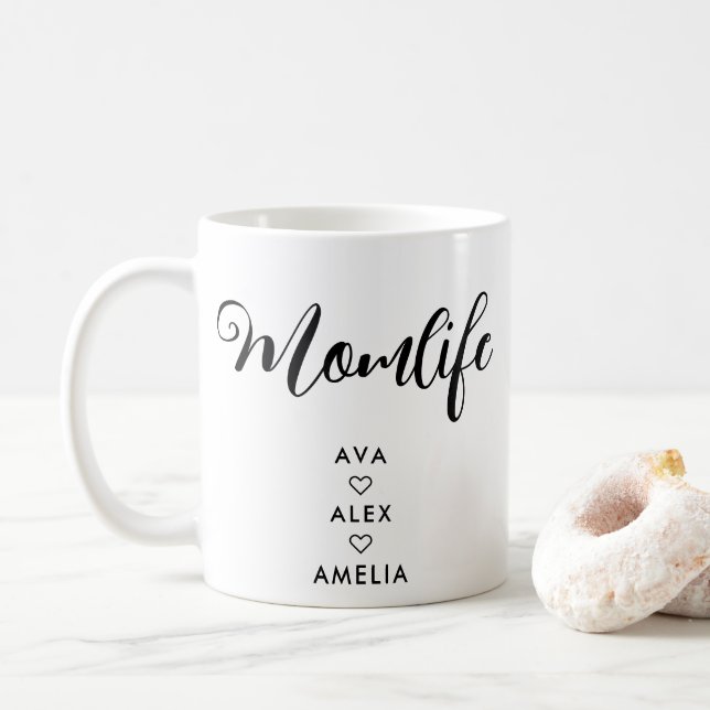 Mug Moderne minimaliste avec les noms Fête des Mères M (Avec donut)