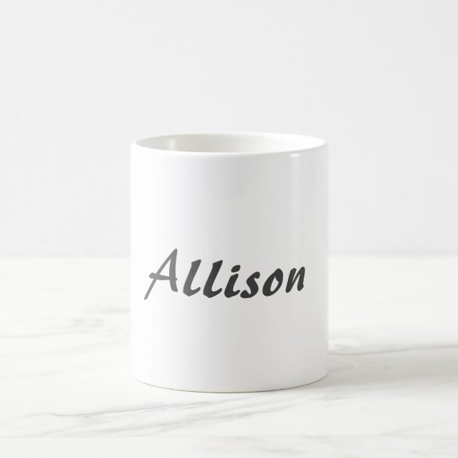 Mug Moderne Minimaliste Blanc Ajouter Votre Nom (Centre)
