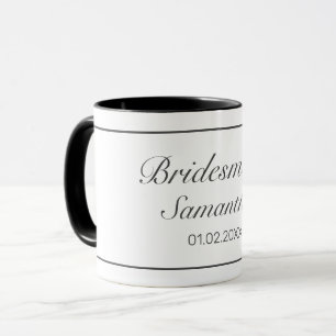 Mug Moderne minimaliste noir blanc Mariage de femme de