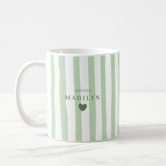 Mug Moderne Minimaliste Personnalisé Tante Nom Vert Ra
