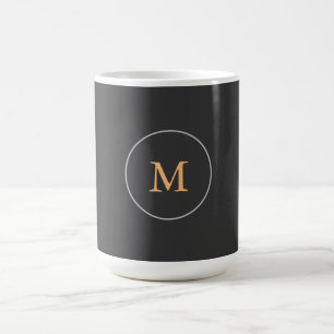 Mug Moderne minimaliste Plain Élégant Monogramme gris
