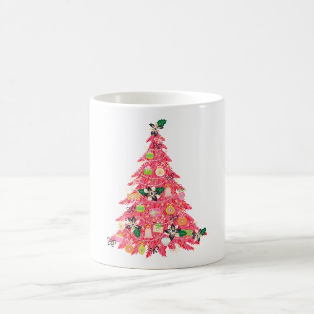 Mug moderne moderne couleur vive festif arbre de noël (Centre)