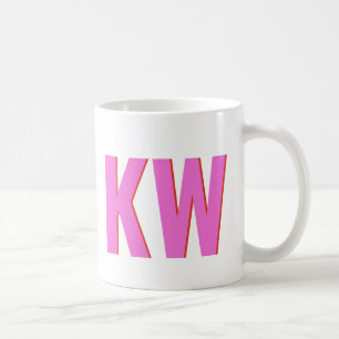 Mug Moderne Monogramme Personnalisé Ombre Rose Rouge