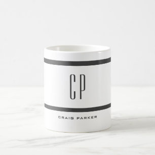 Mug Moderne Monogramme Professionnel Plain Simple Mini