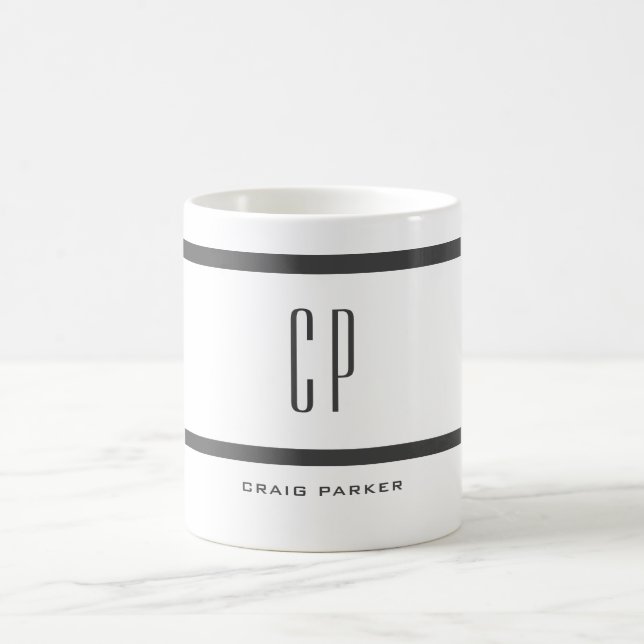 Mug Moderne Monogramme Professionnel Plain Simple Mini (Centre)