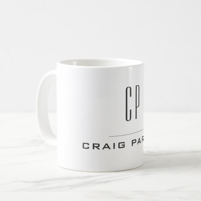 Mug Moderne Monogramme Professionnel Plain Simple Mini (Devant gauche)