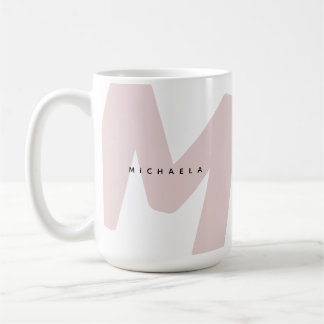 Mug Moderne Monogramme surdimensionné Initiale & Nom