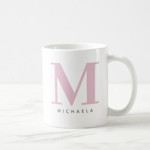 Mug Moderne Monogramme surdimensionné Initiale & Nom