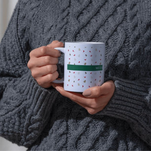 Mug Moderne Motif d'Arbre de Noël Cardinal Rouge Minim