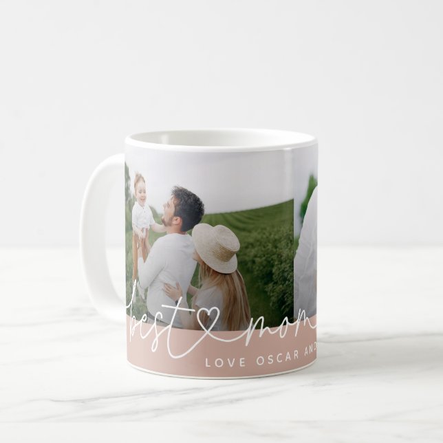 Mug Moderne multi photo meilleure maman jamais mignon  (Devant gauche)