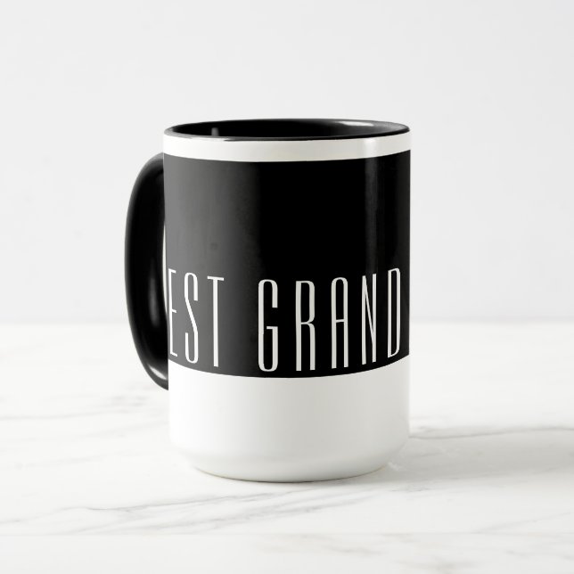 Mug Moderne noir & blanc Meilleur GRANDAD Jamais Trave (Devant gauche)