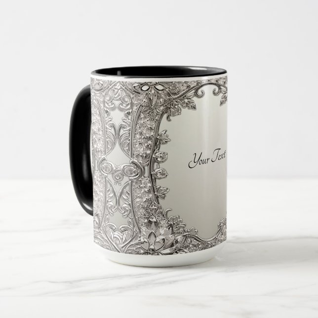Mug Moderne Orné Argent (Devant gauche)